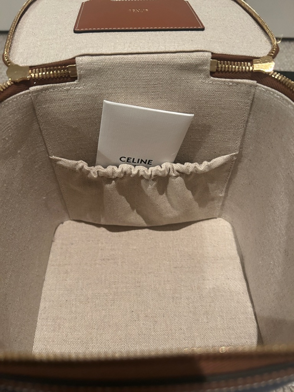 Celine Blue Canvas and Brown Leather Vanity Case LIMITED EDITION NO LONGER AVAIL - Picture 5 of 6
